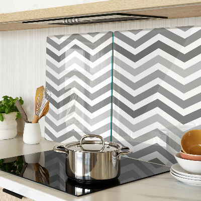 Tagliere in vetro temperato con motivo a zigzag nei toni del grigio