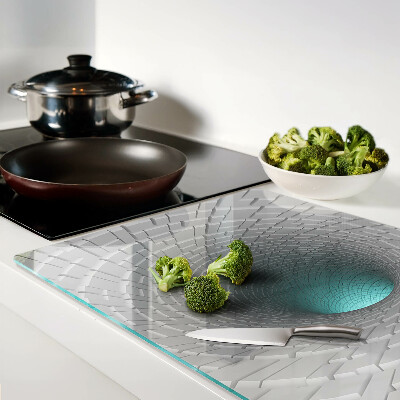 Tagliere in vetro con tunnel 3D ad effetto di profondità