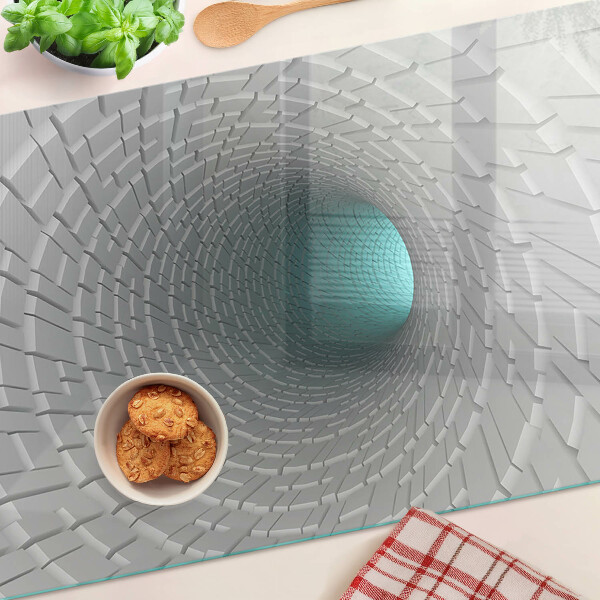 Tagliere in vetro con tunnel 3D ad effetto di profondità