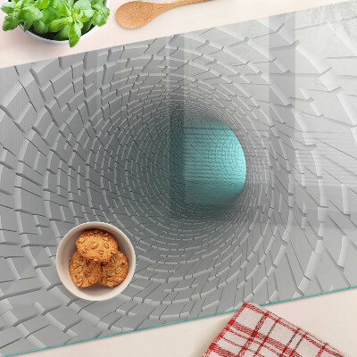 Tagliere in vetro con tunnel 3D ad effetto di profondità