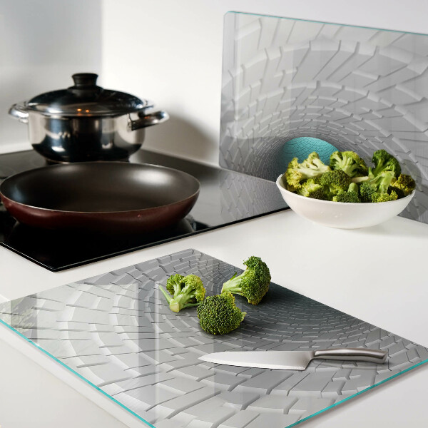 Tagliere in vetro con tunnel 3D ad effetto di profondità