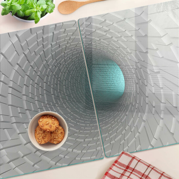 Tagliere in vetro con tunnel 3D ad effetto di profondità