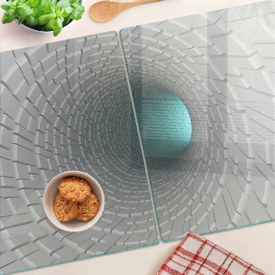 Tagliere in vetro con tunnel 3D ad effetto di profondità