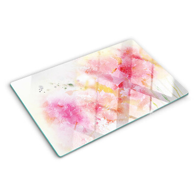 Tagliere in vetro temperato Acquerelli floreali in colori pastello
