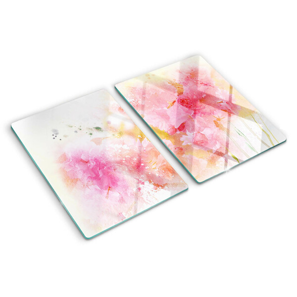 Tagliere in vetro temperato Acquerelli floreali in colori pastello