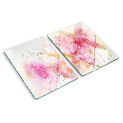 Tagliere in vetro temperato Acquerelli floreali in colori pastello