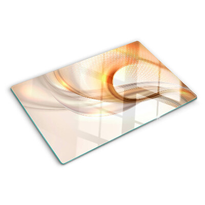 Tagliere in vetro temperato con motivi a onde in tonalità oro