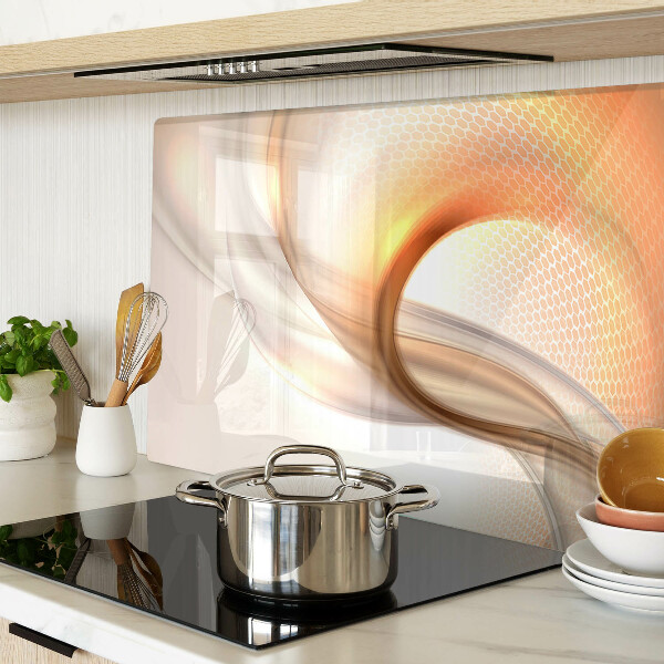 Tagliere in vetro temperato con motivi a onde in tonalità oro