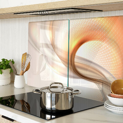 Tagliere in vetro temperato con motivi a onde in tonalità oro