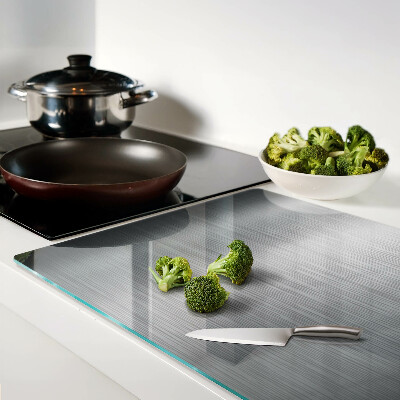 Tagliere in vetro temperato con finitura effetto acciaio spazzolato