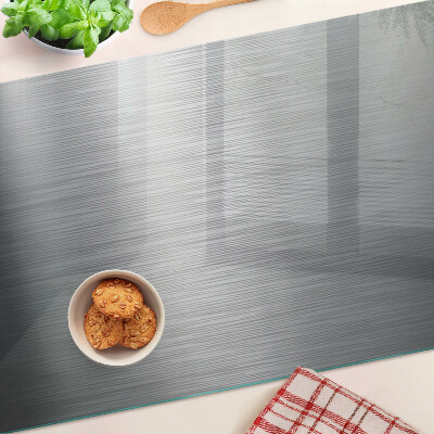 Tagliere in vetro temperato con finitura effetto acciaio spazzolato