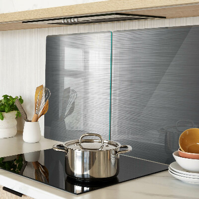 Tagliere in vetro temperato con finitura effetto acciaio spazzolato