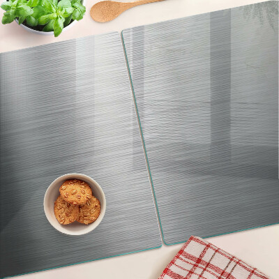 Tagliere in vetro temperato con finitura effetto acciaio spazzolato