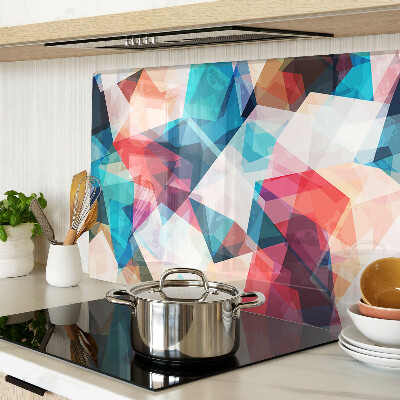 Tagliere in vetro temperato con motivi geometrici astratti in colori pastello