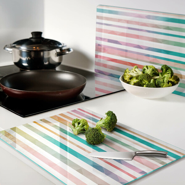 Tagliere in vetro temperato Strisce colorate nei toni dell'arcobaleno