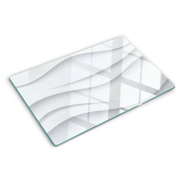 Tagliere in vetro temperato con motivo a onde e linee