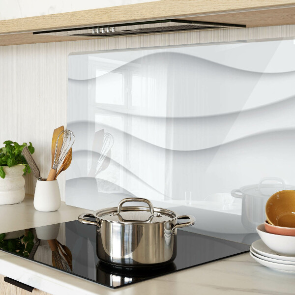 Tagliere in vetro temperato con motivo a onde e linee