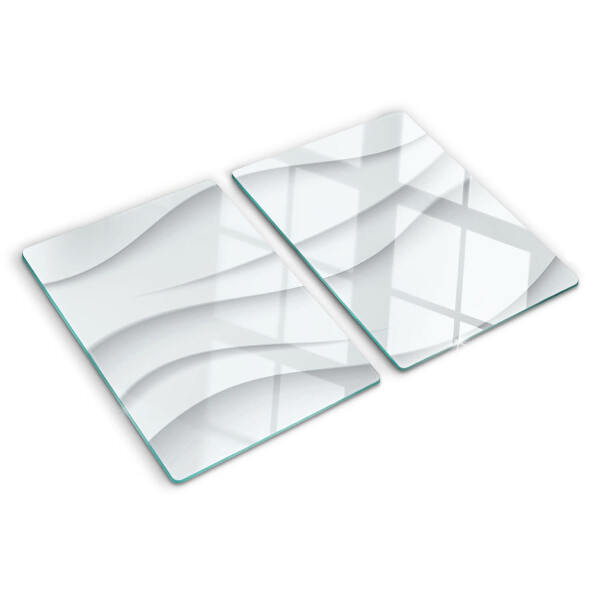 Tagliere in vetro temperato con motivo a onde e linee