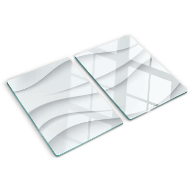 Tagliere in vetro temperato con motivo a onde e linee