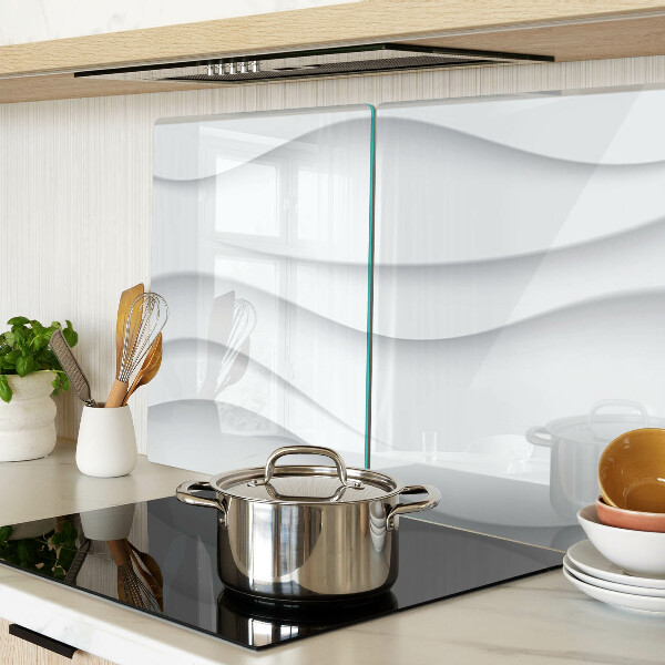 Tagliere in vetro temperato con motivo a onde e linee