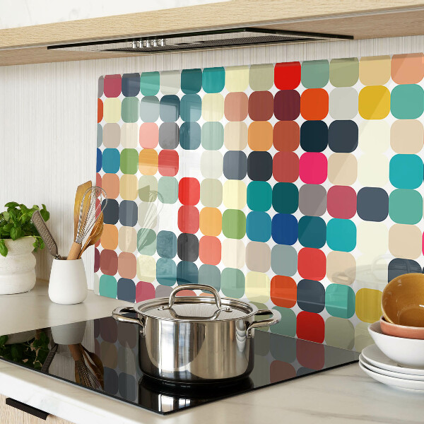 Tagliere in vetro temperato con motivo a cerchi colorati