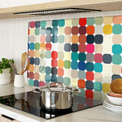 Tagliere in vetro temperato con motivo a cerchi colorati