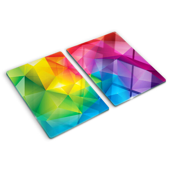 Tagliere in vetro Geometria colorata nei toni dell'arcobaleno