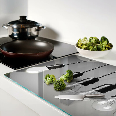 Tagliere in vetro temperato con motivo a lampadine sui cavi