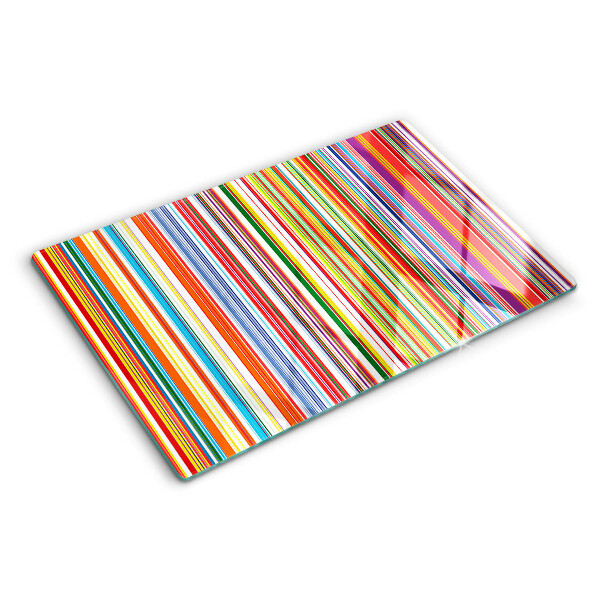 Tagliere in vetro temperato con strisce colorate