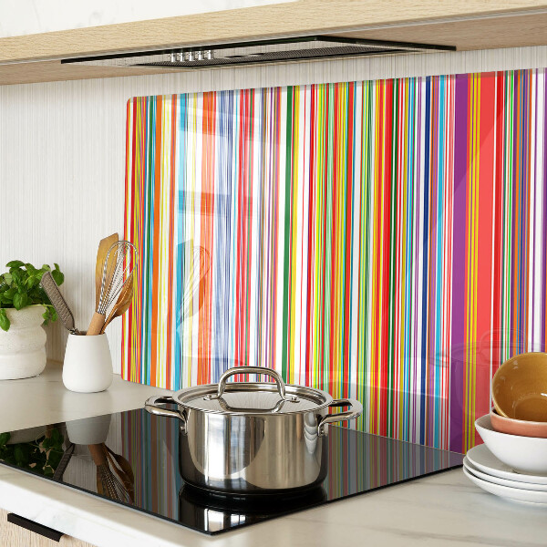 Tagliere in vetro temperato con strisce colorate