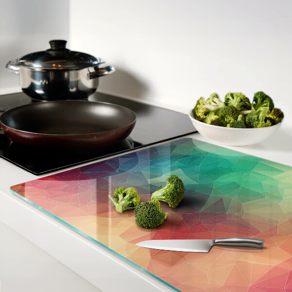 Tagliere in vetro temperato con motivo geometrico astratto
