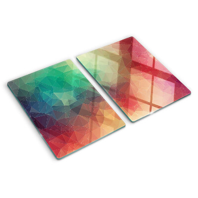 Tagliere in vetro temperato con motivo geometrico astratto