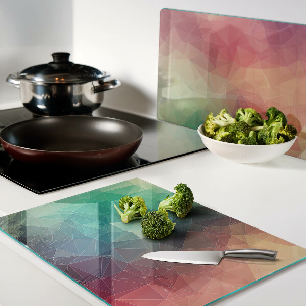 Tagliere in vetro temperato con motivo geometrico astratto