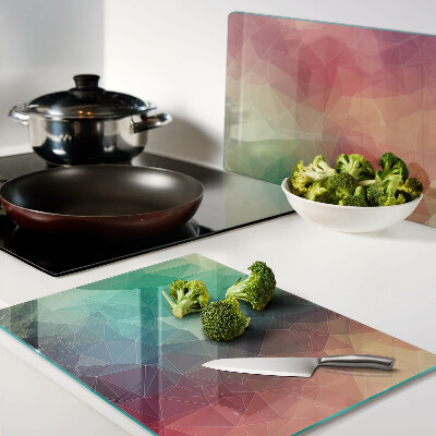 Tagliere in vetro temperato con motivo geometrico astratto