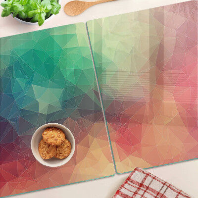 Tagliere in vetro temperato con motivo geometrico astratto