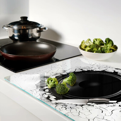 Tagliere in vetro temperato con motivo altoparlante nel muro rotto