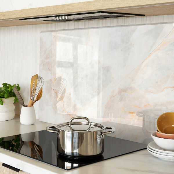 Tagliere in vetro temperato con motivo marmorizzato e venature dorate