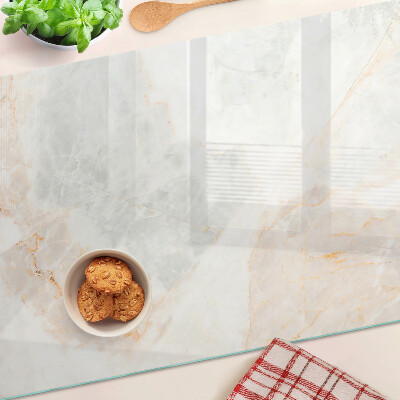 Tagliere in vetro temperato con motivo marmorizzato e venature dorate