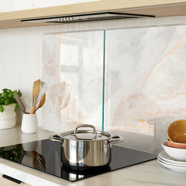 Tagliere in vetro temperato con motivo marmorizzato e venature dorate