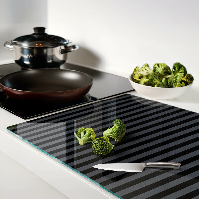 Tagliere in vetro temperato con strisce verticali nei toni del grigio