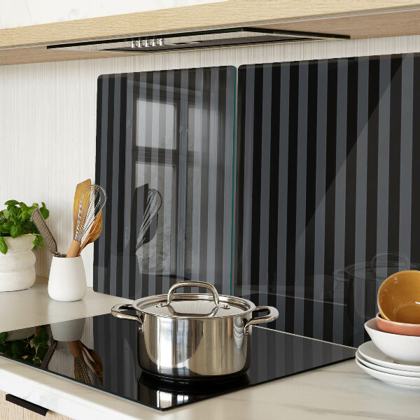 Tagliere in vetro temperato con strisce verticali nei toni del grigio