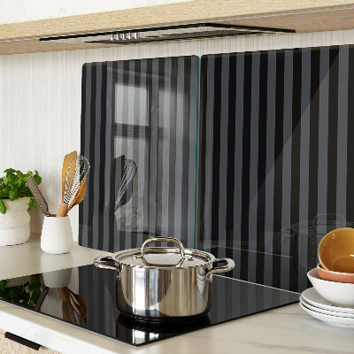 Tagliere in vetro temperato con strisce verticali nei toni del grigio