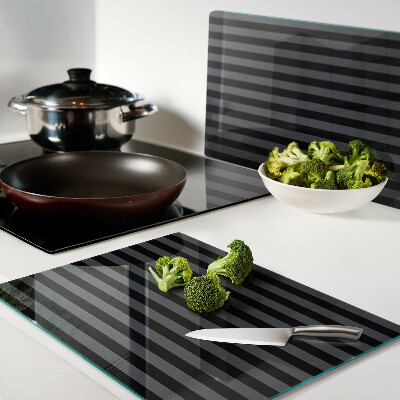 Tagliere in vetro temperato con strisce verticali nei toni del grigio