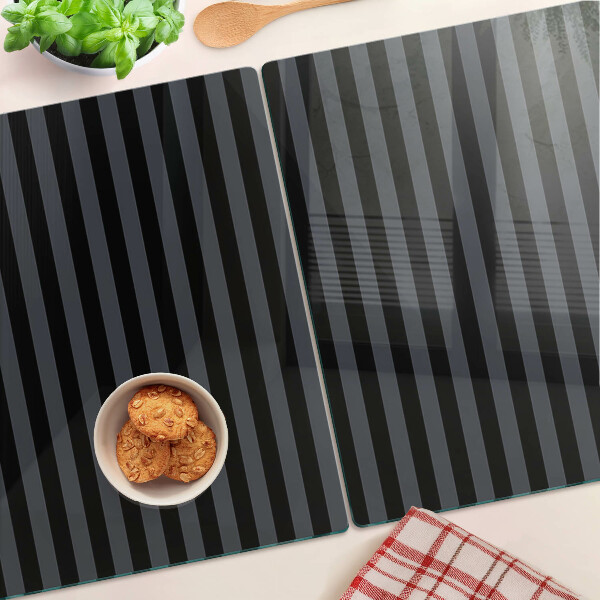 Tagliere in vetro temperato con strisce verticali nei toni del grigio