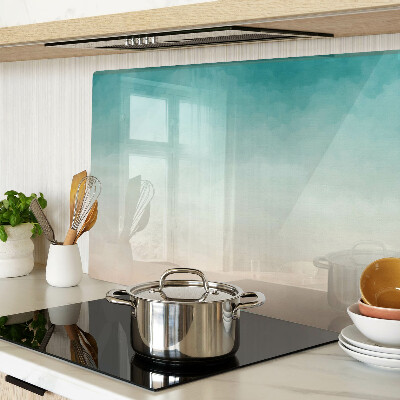 Tagliere in vetro temperato con gradiente nei toni del blu e dell'arancione