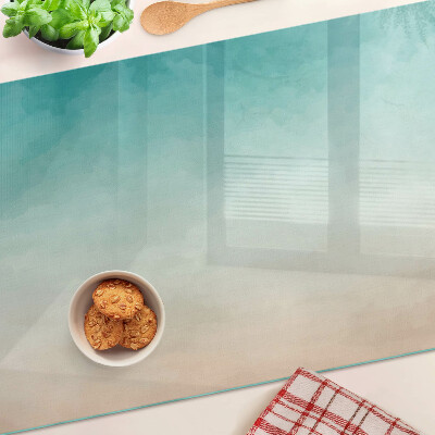 Tagliere in vetro temperato con gradiente nei toni del blu e dell'arancione