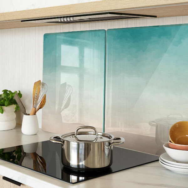 Tagliere in vetro temperato con gradiente nei toni del blu e dell'arancione