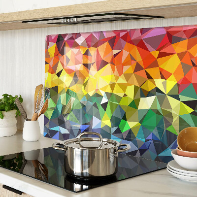 Tagliere in vetro con mosaico colorato di triangoli