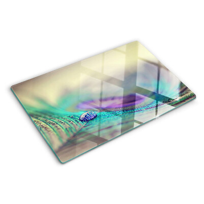 Tagliere in vetro temperato con motivo 'goccia sulla foglia'