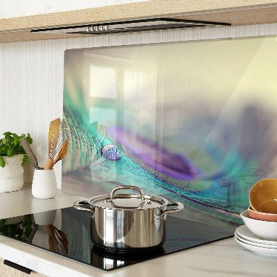 Tagliere in vetro temperato con motivo 'goccia sulla foglia'